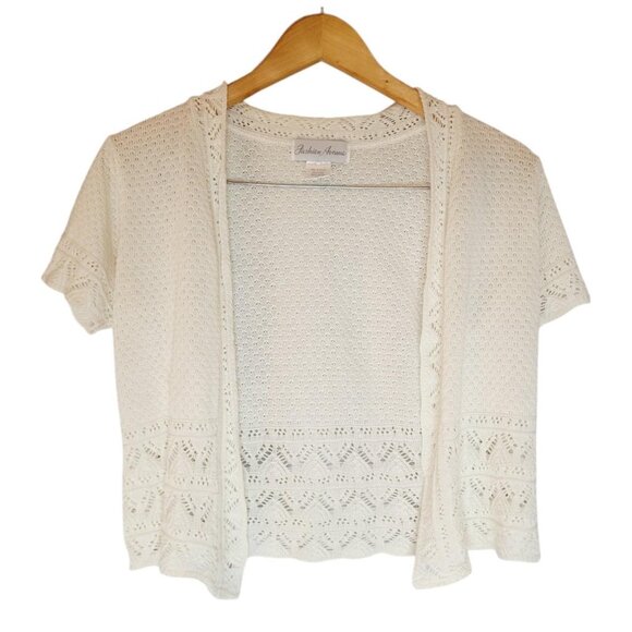 Unbranded Sweaters - White crocheted cardigan